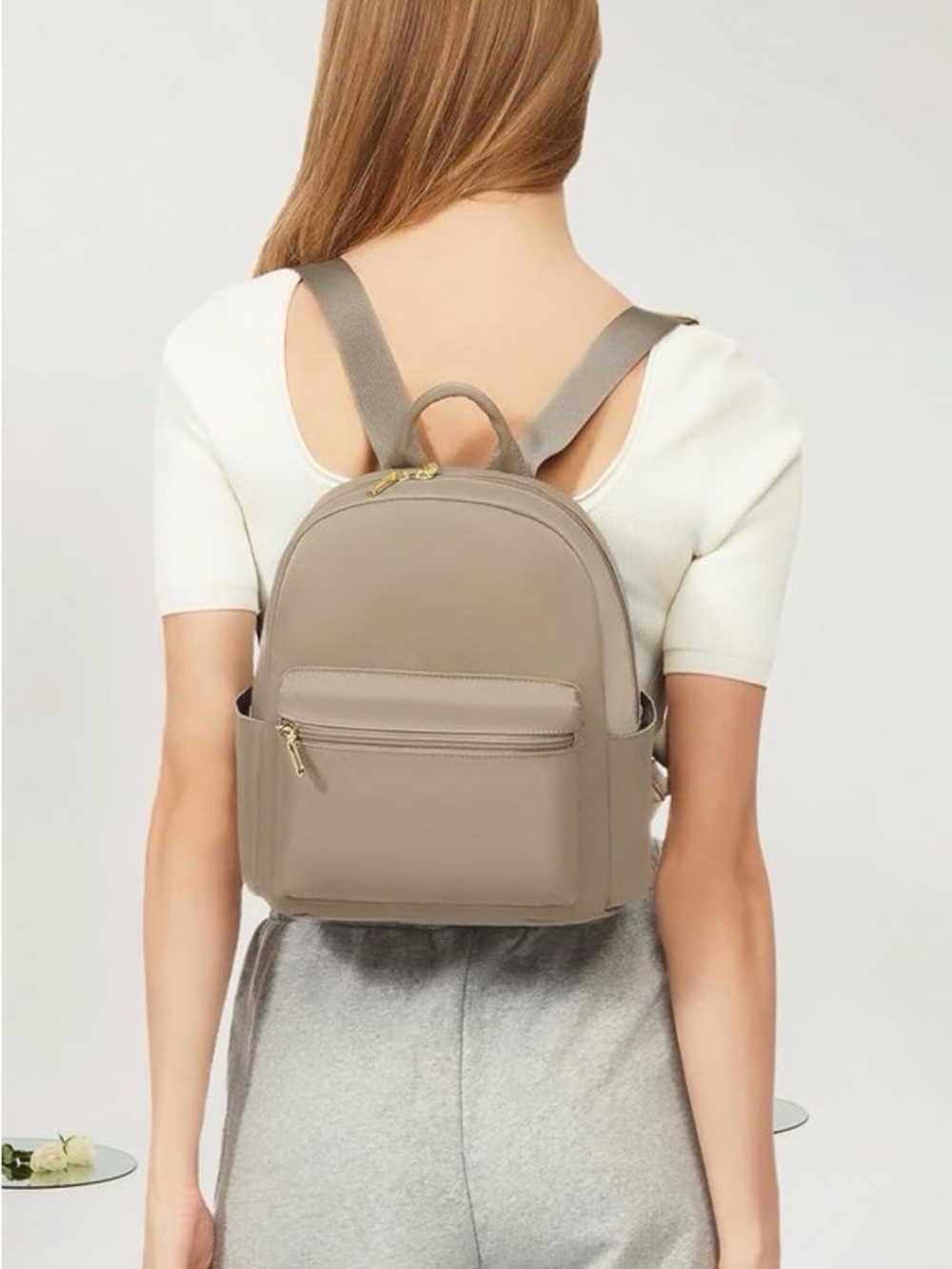 NWT * LoveVook Taupe Mini Everyday Backpack